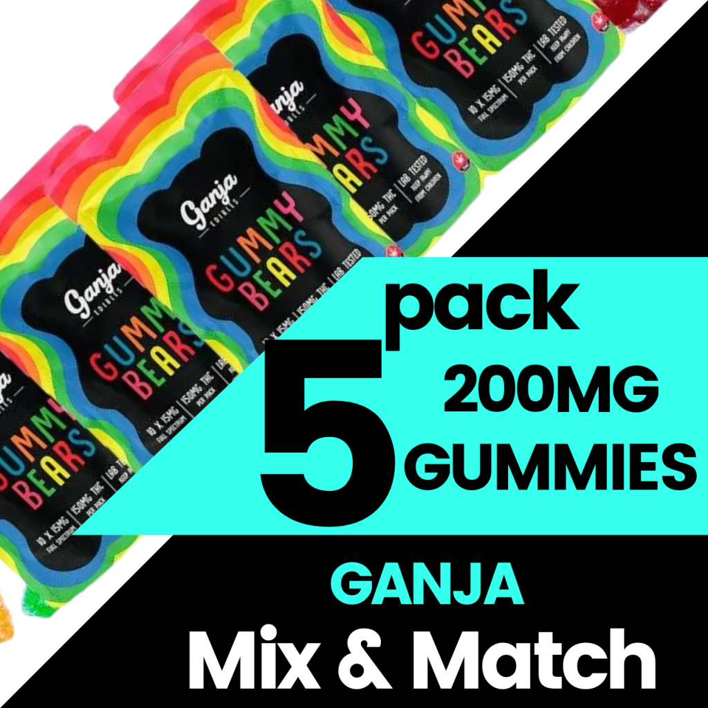 5 Pack Ganja Bear Gummies Mix and Match Order Bud Online