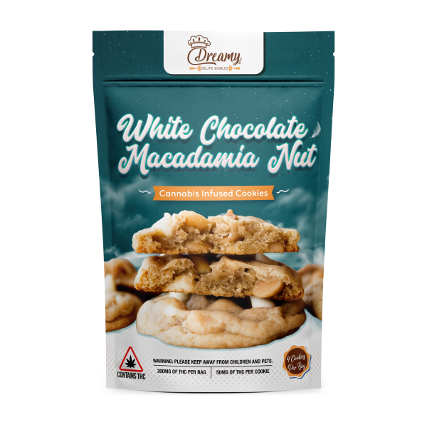 Dreamy Delite White Chocolate Macadamia Nut Canna Cookies 200mg
